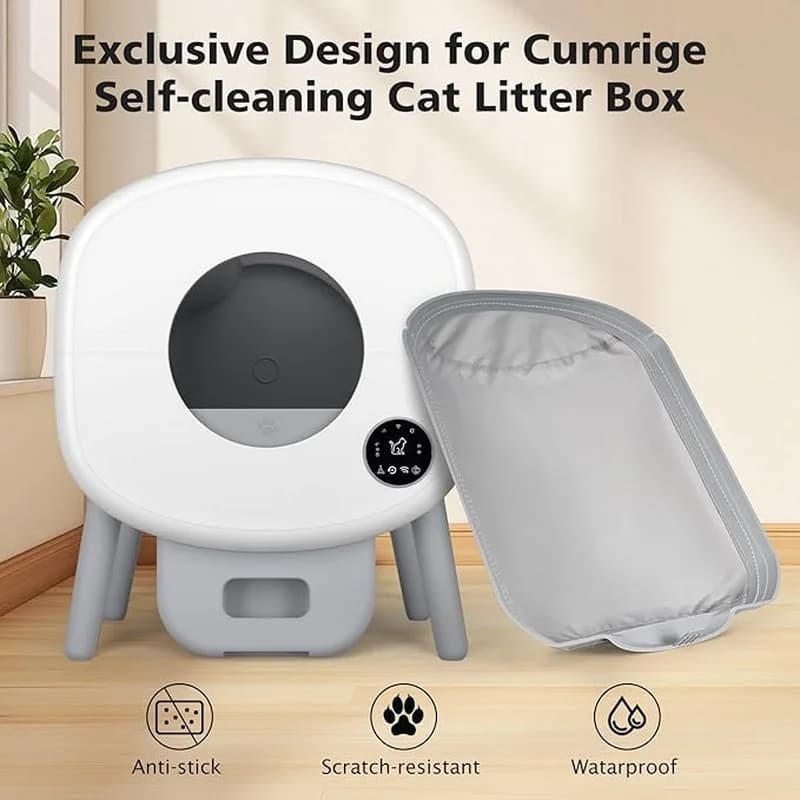 Accessori per lettiera automatica per gatti Tappetino in tessuto morbido ‌ Lettiera per toilette per gatti con capsula inferiore per raccolta di feci
