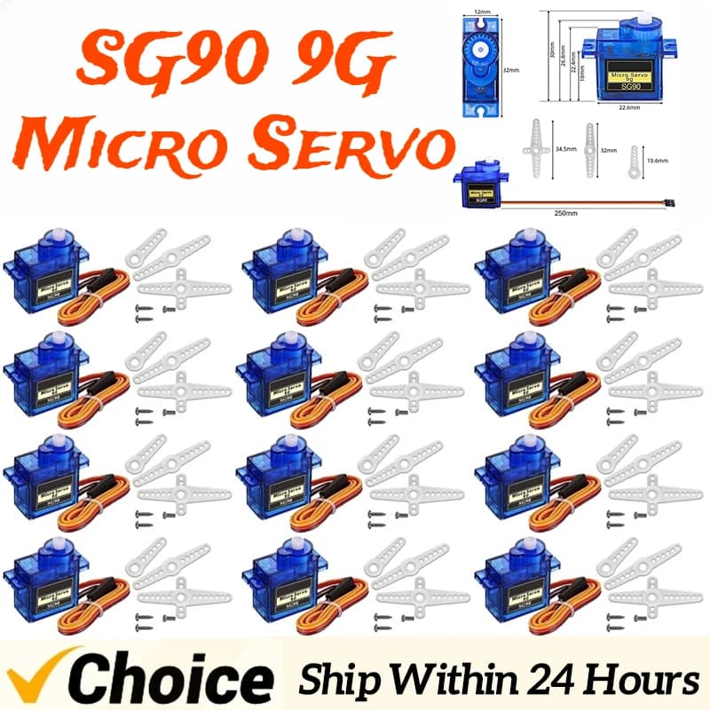 Hot New SG90 9G Micro Servo Motore 180/360 Gradi Per Ala Fissa Micro Ingranaggio RC Robot Elicottero Aereo mini Auto