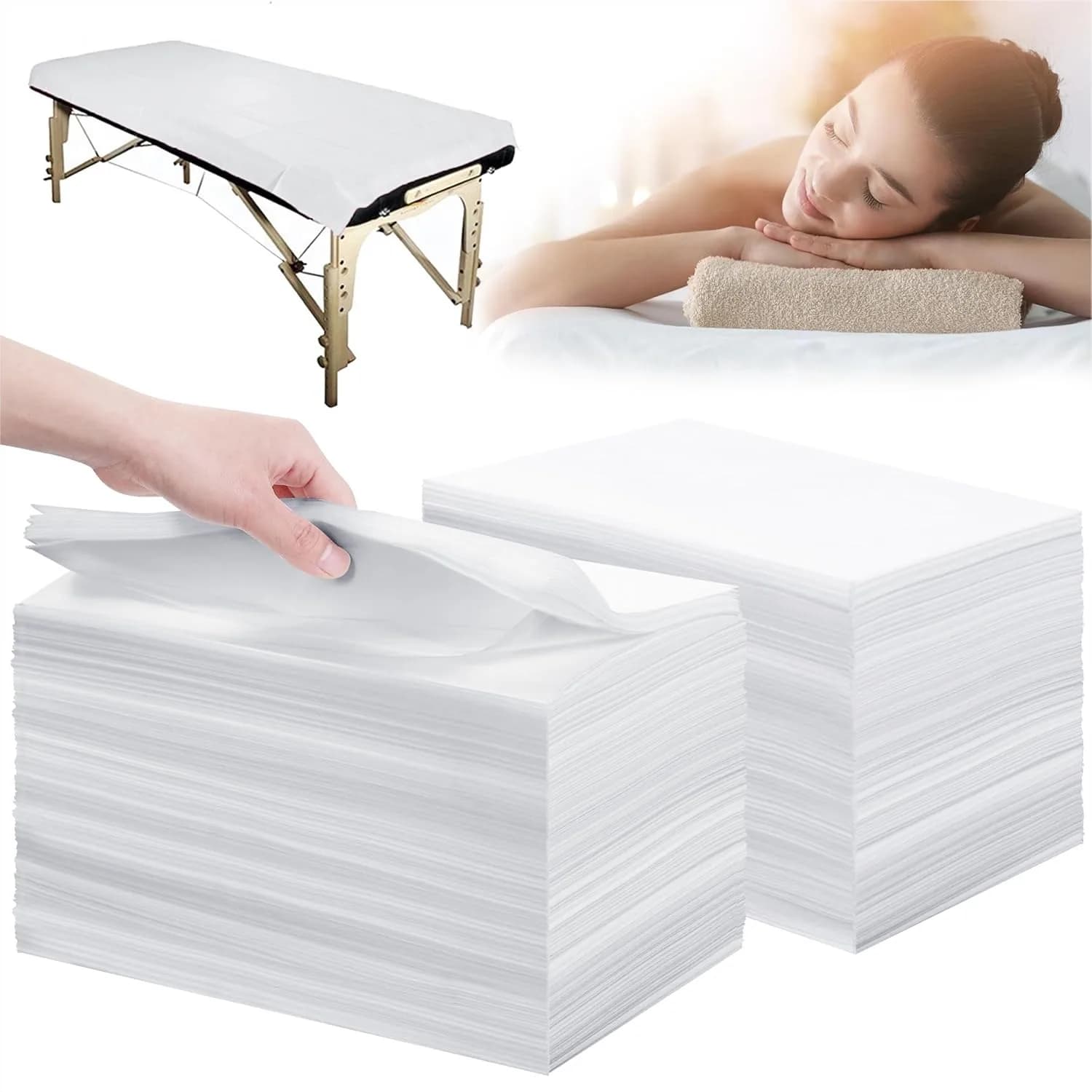 Disposable Bed Sheets 200 Pcs 31x71 Massage Table Covers Non Woven Breathable for Spa Beauty Tattoo