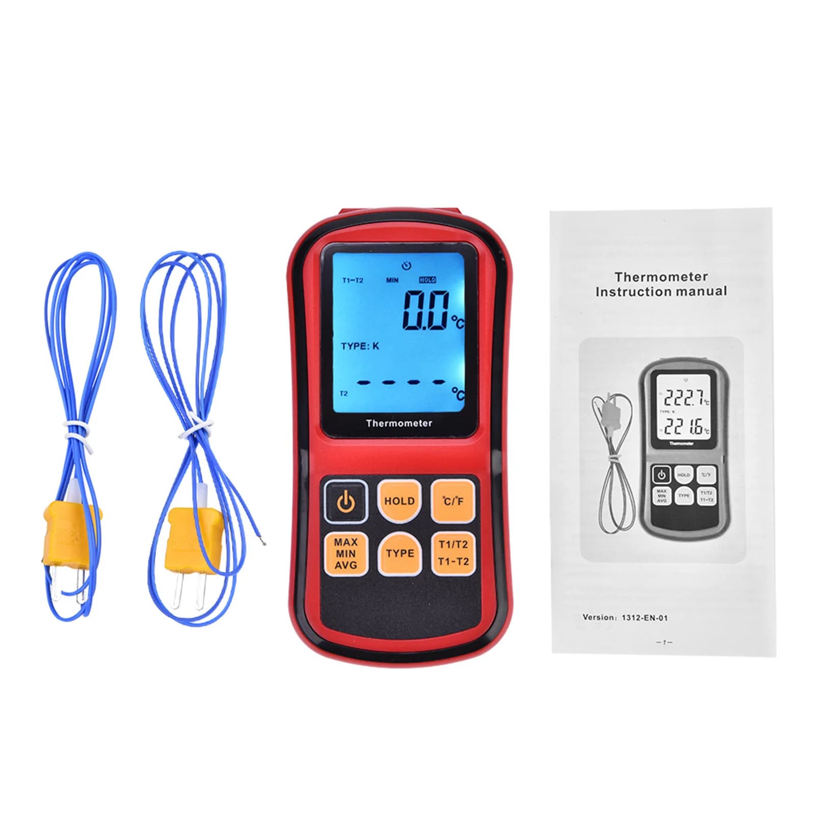 Termometro Digitale con Display LCD GM1312, Misuratore di Temperatura con Schermo LCD