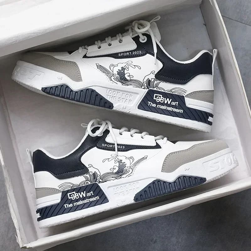 Scarpe Casual da Uomo, Sneaker Originali di Design per Skateboard, Scarpe Sportive con Lacci, Scarpe Vulcanizzate, Tenis