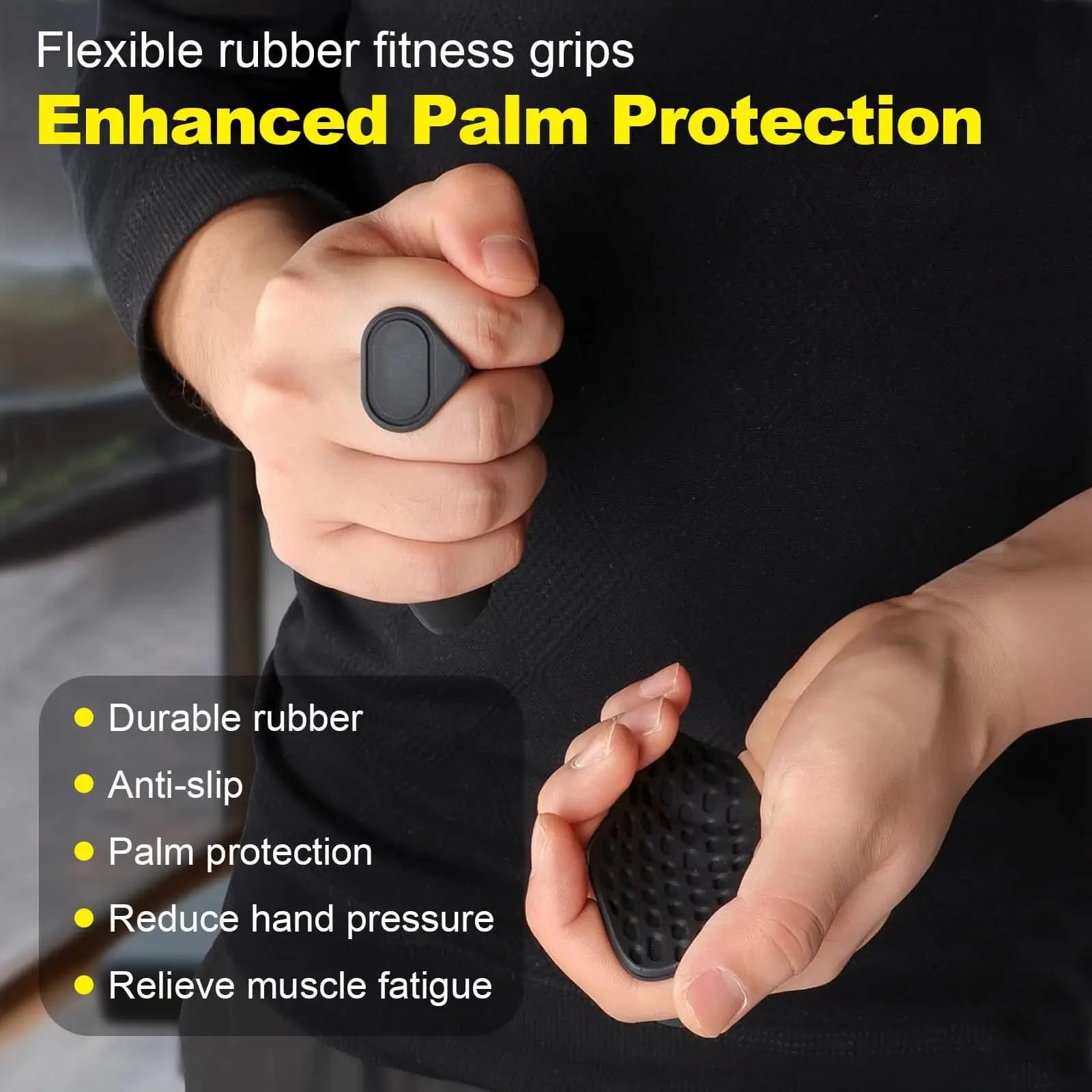 Protezioni antiscivolo in silicone per manubri da sollevamento pesi, prevengono i calli e migliorano la forza di presa. Aggiungi la scatola.