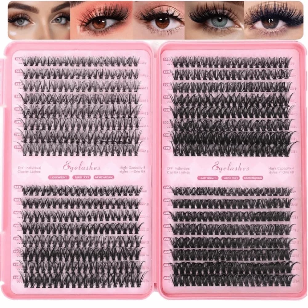 Ciglia Finte Effetto Naturale Stile Wispy, Kit Extension Ciglia 3D Volume Fai da Te, Ciuffetti Voluminosi, Ciglia 3D in Finto Visone