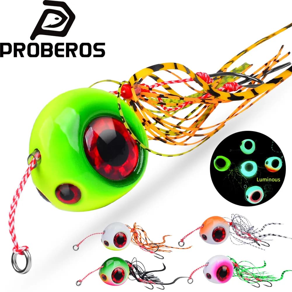 PROBEROS 40g-180g Jig Metallico Luminoso per la Pesca 1PC, Esche Artificiali Luminose per la Pesca in Mare Profondo, Rig da Traina Offshore, Jig da Pesca