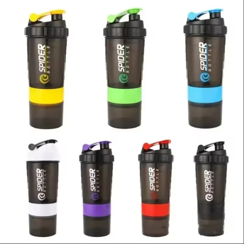 Bottiglia Shaker a 3 strati Miscelazione proteica Shake Cup Sport Fitness Tazza d'acqua Bottiglie d'acqua in plastica in scala da 550 ml con scatola per medicinali