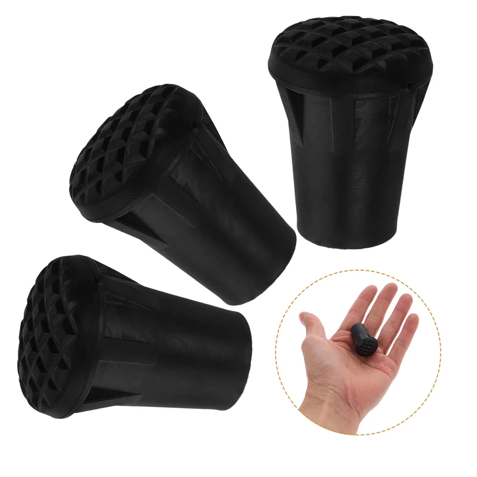 10Pcs Heavy-Duty Rubber Cane Tips Replacement Covers for Trekking Poles Walking Canes Crutches All-Terrain Stability Protection