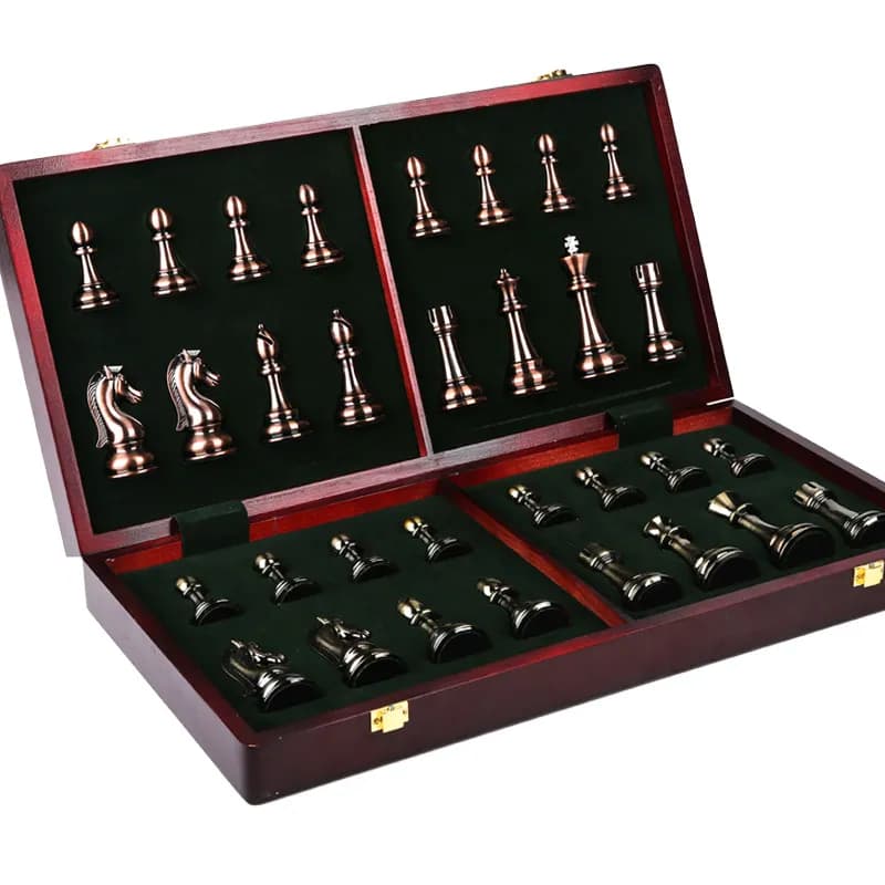 High-end gift box set for chess competitions Solid wood folding chessboard Large chess