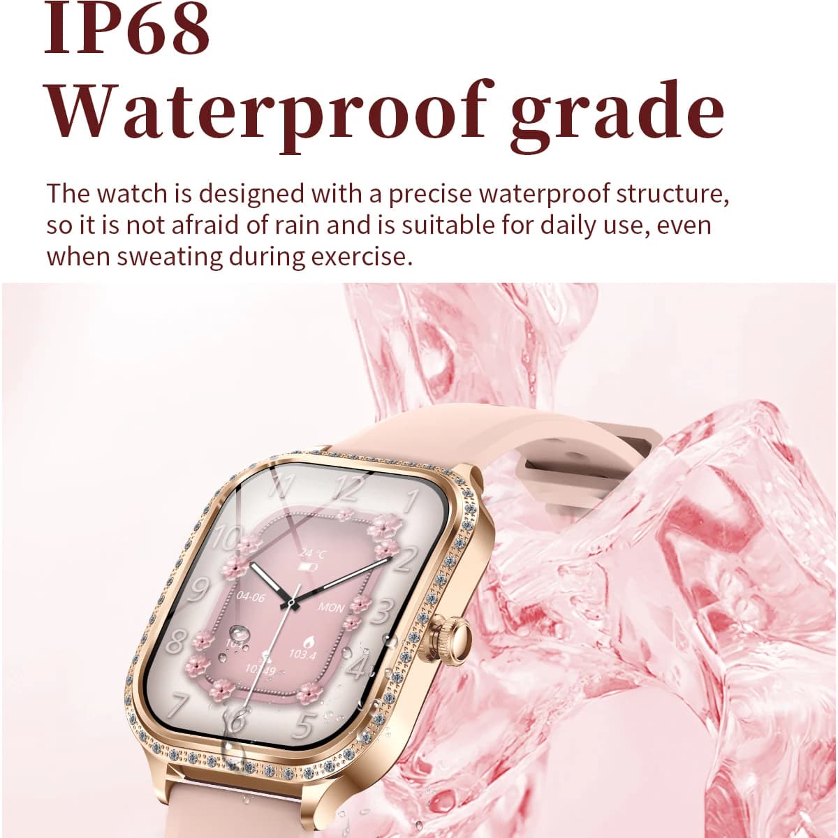 Nuovo Smartwatch da Donna alla Moda con Chiamate Bluetooth, Impermeabile, Monitoraggio della Salute, Fitness Tracker e Riproduzione Musicale