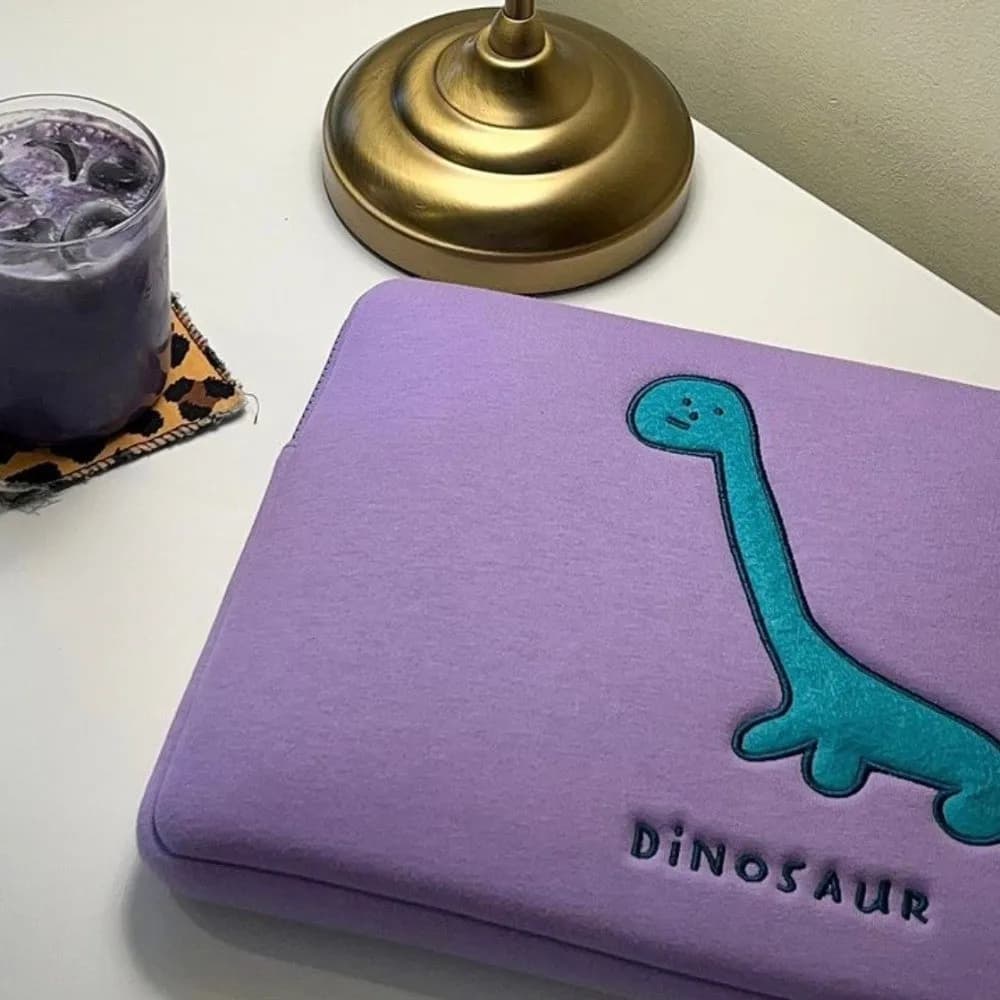 Borsa per Tablet con Dinosauro Cartone Animato, Custodia Antiurto per Laptop, Borsa Carina Kawaii per Ragazze, per Computer Portatile da 11/14/15.6 Pollici