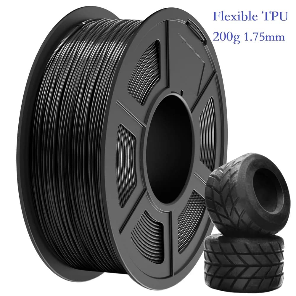 Flexible TPU 200G 1.75mm for 3D Printer, 95A TPU Transparent Soft, Color Change Rainbow Blue Green Black, High Speed