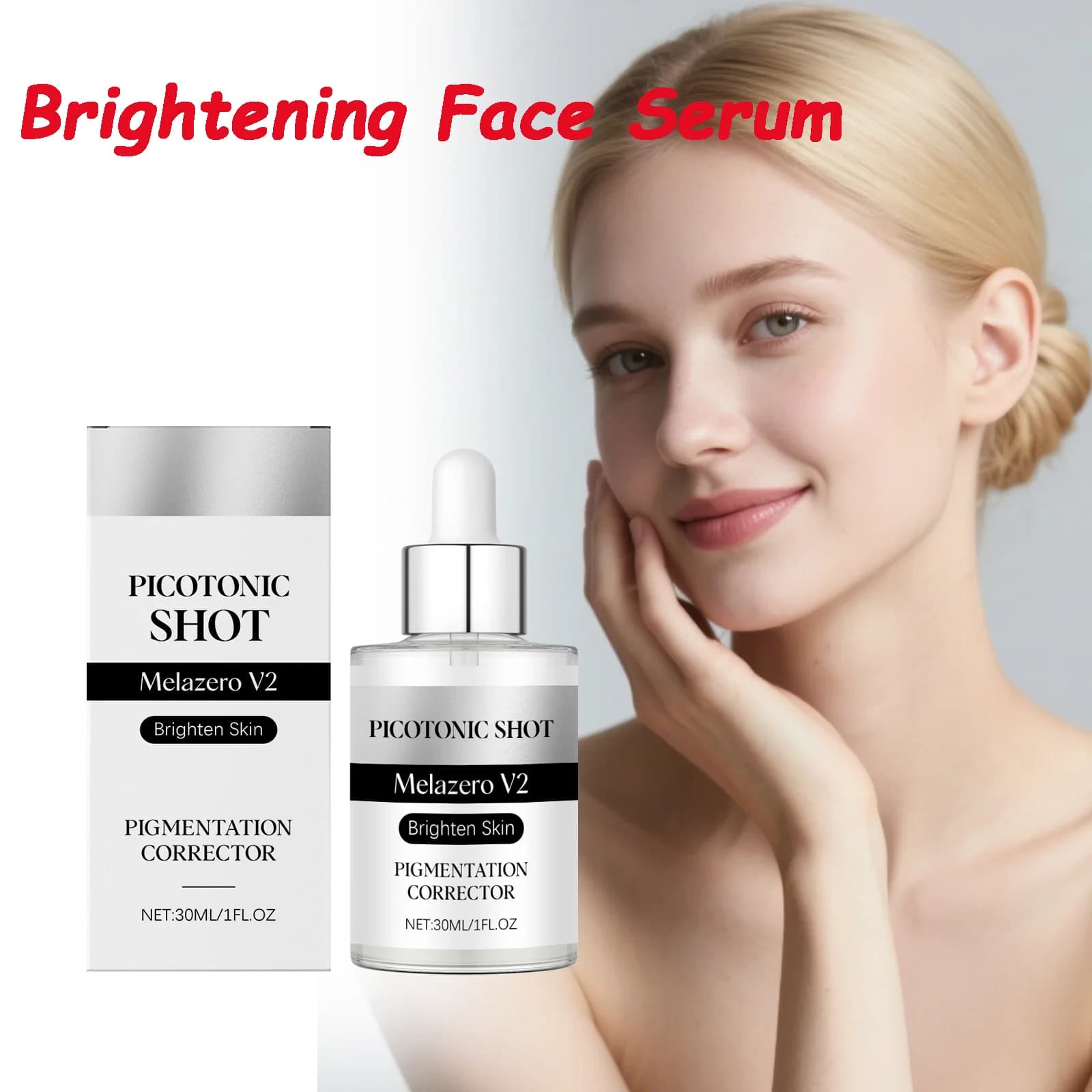 Siero viso schiarente Idratante Antirughe Schiarente Niacinamide Correttore di pigmentazione Migliora il tono della pelle Rassodante della pelle