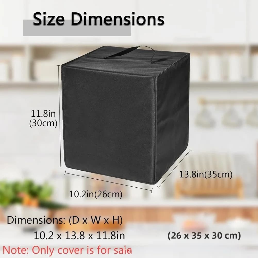 AF101 Air Fryer Cover Oxford Fabric Dustproof Waterproof Scratch Resistant for Most Air Fryers 35 x 30 cm Black