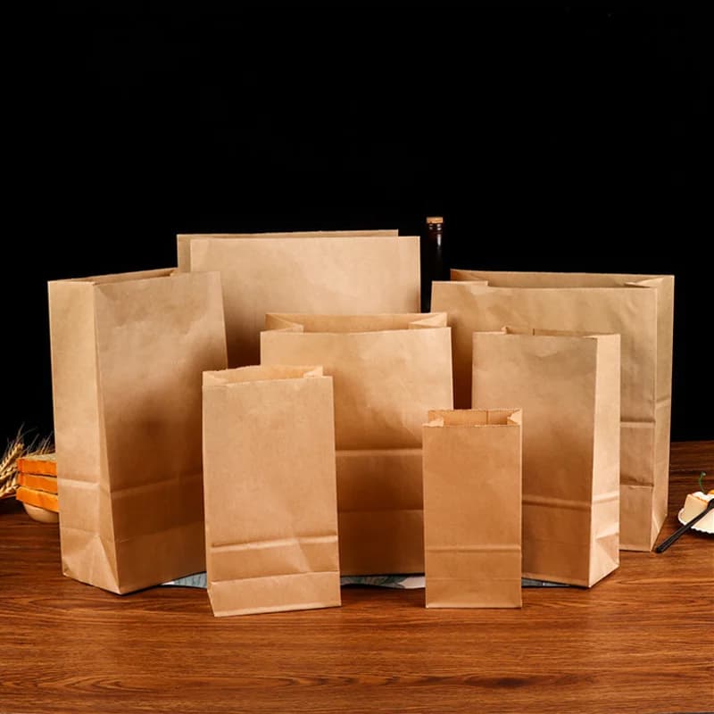 25/50/100 Sacchetti Kraft marroni Sacchetti regalo pregiati Sacchetti per la spesa di verdure per alimenti Imballaggio di caramelle Sacchetti per il pranzo Kraft Generi alimentari Biscotti Pane B