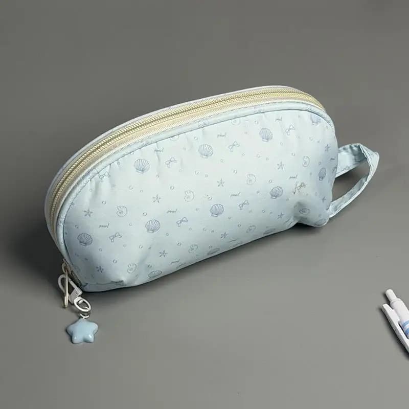 Polka Dot Large Capacity Soft Touch Pencil Case Fashion Stationery Pouch for Girls School Daily Supplies
