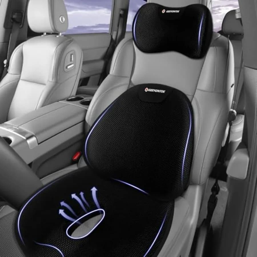 Supporto per Poggiatesta Auto in Memory Foam Ergonomico per Sollievo da Dolore Sciatico, Lombare e al Coccige Nero