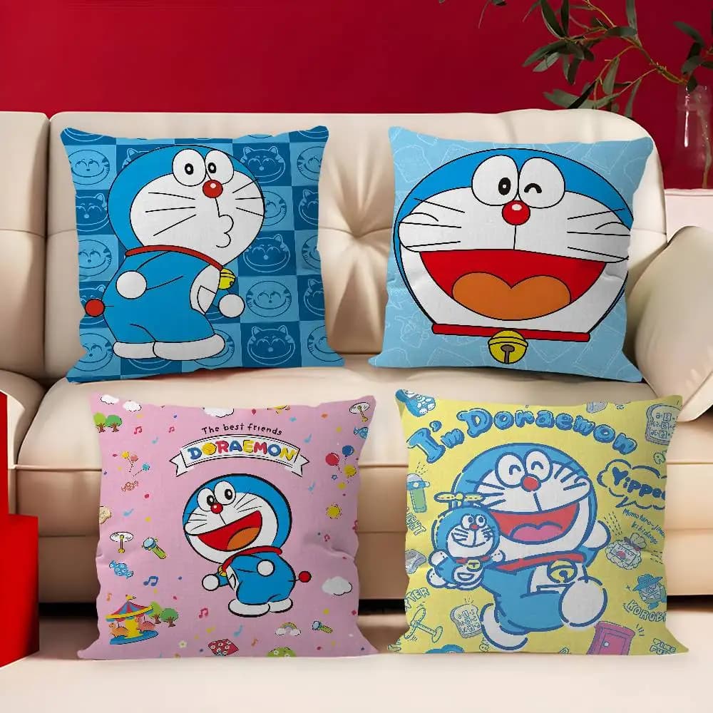 Funny D-Doraemon Cartoon Cushion Cover Pillowcase Upholstery Sofa Throw Pillow Home Decor Pillowcas
