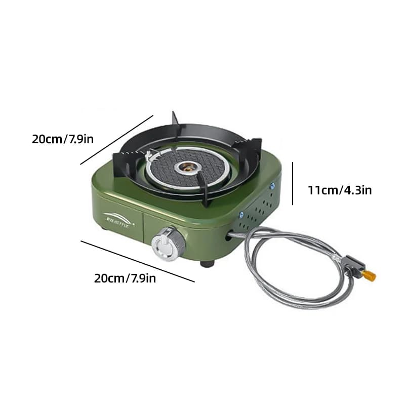 EIBYUE Green high-power infrared cooker, portable camping gas cooker with 2 liters kettle for outdoor travel, barbecue, picnic, excursions