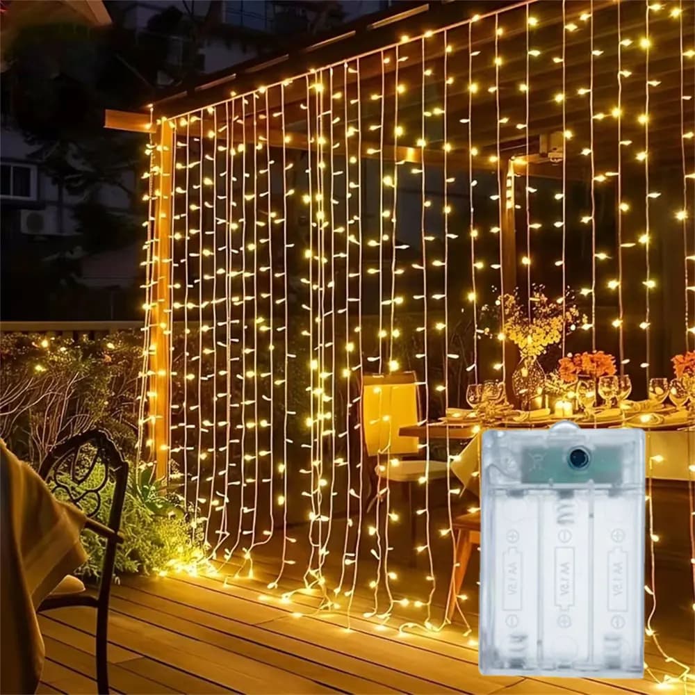 3/6m Curtain LED String Lights Battery Power Garland Festoon Fairy Lights Christmas Decoration for Bedroom Home Navidad New Year