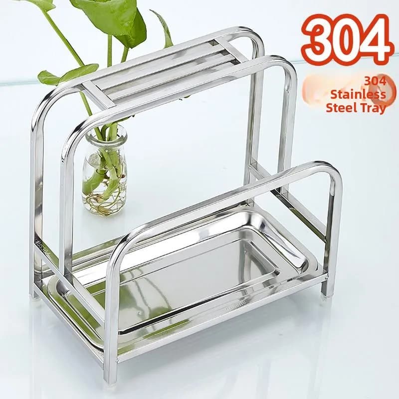 Thickened 304 Stainless Steel Knife Rack Home Use Kitchen Storage Shelf Pot Cover Case Sticky Board Storage Layer Cutting Board