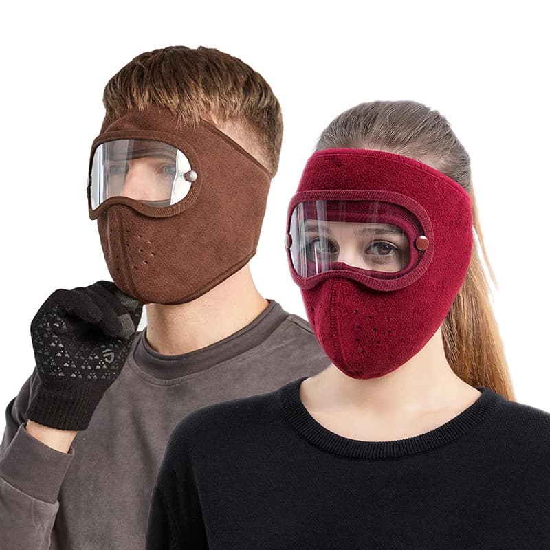 Maschera invernale antivento antipolvere a pieno facciale Ciclismo Sci Maschere traspiranti Scudo per gli occhi Occhiali antiappannamento ad alta definizione Copertura per cappuccio