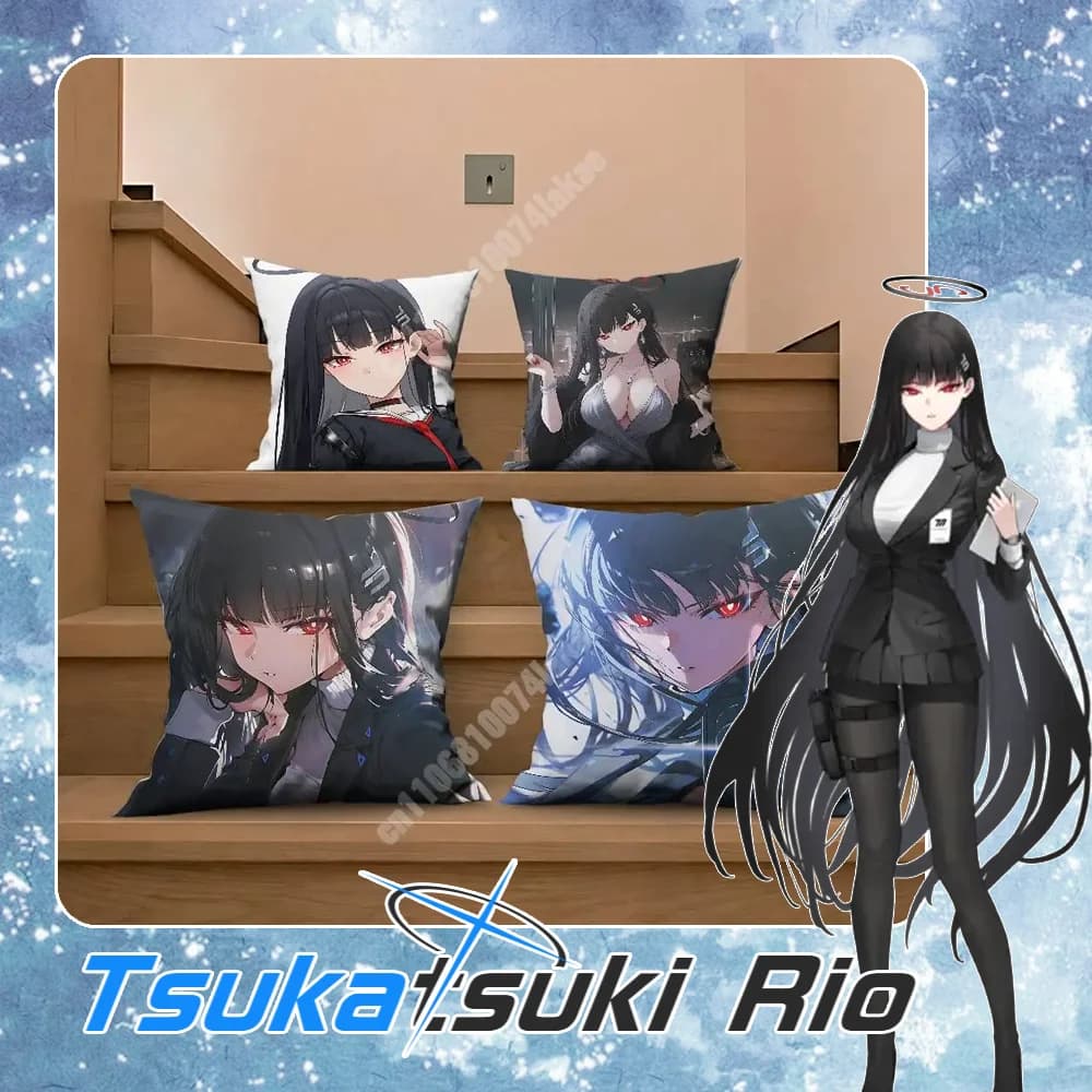 Blue Archive Tsukatsuki Rio Sofa Couch Pillow Cover Aesthetic Lounge Area Modern Living Room
