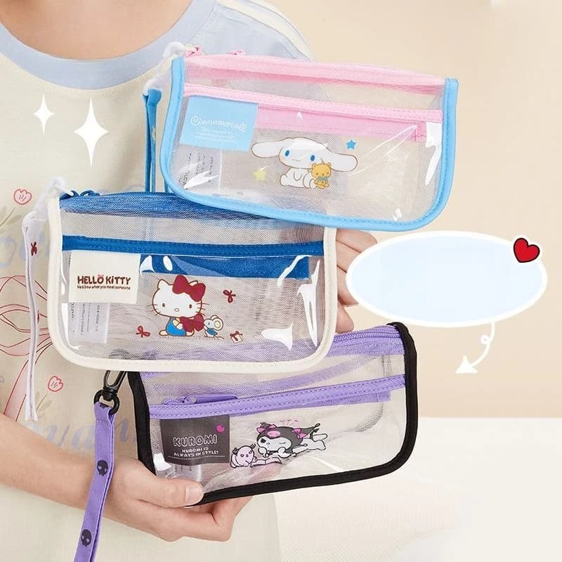 Borsa per cosmetici in PVC impermeabile con cerniera, organizer per il trucco, borsa da viaggio per articoli da toeletta, borsa per cosmetici portatile, borsa per il trucco con disegni a cartoni animati, kit da toilette