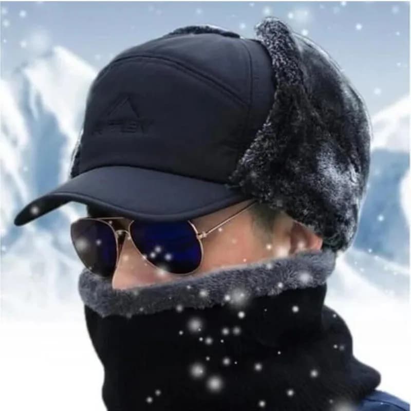 Fashionable winter hot thickened artificial fur baseball cap Men's and women's fishing hat extreme cold extreme soft ski