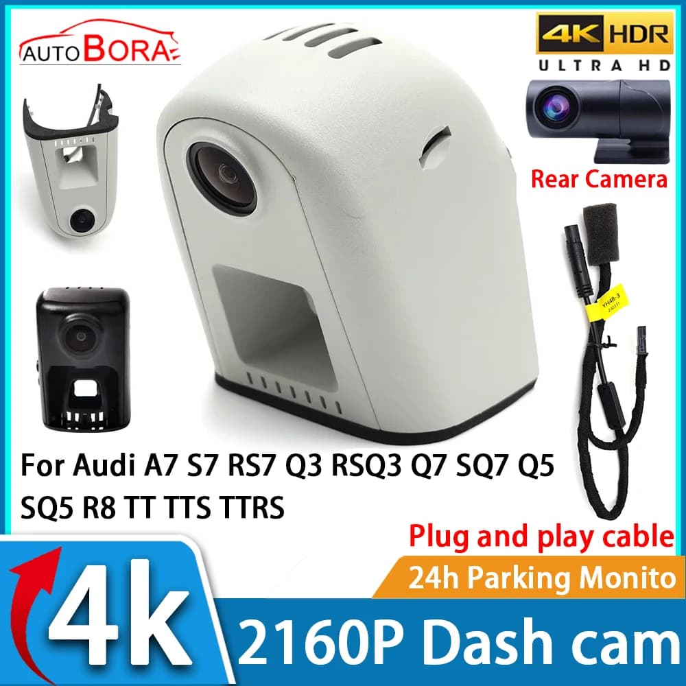 Video Recorder for Auto ZhuCamX with Night Vision UHD 4K 2160P DVR Dash Cam for Audi A7 S7 RS7 Q3 RSQ3 Q7 SQ7 Q5 SQ5 R8 TT TTS TTRS