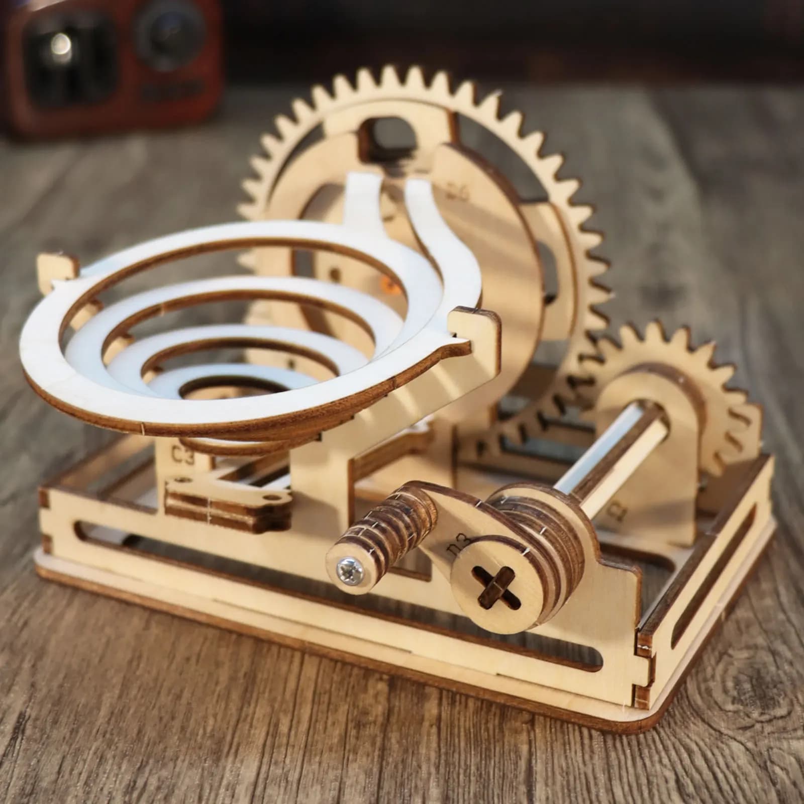 Puzzle in legno 3D per adulti Climb Marble Run Kit modello meccanico facile fatto a mano fai-da-te Rompicapo Regali di Natale