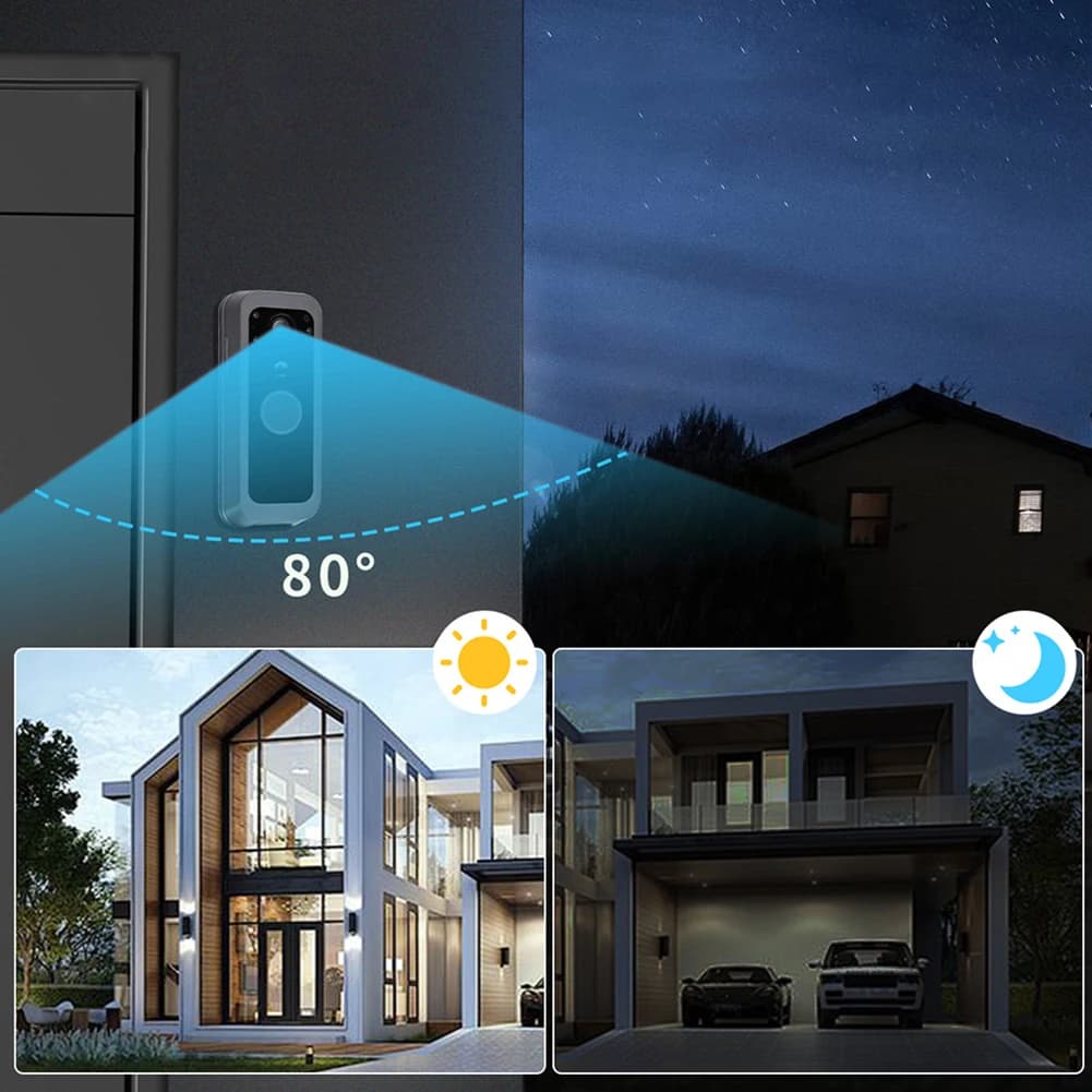 Campanello Video Wireless 2.4G con Schermo IPS da 4.0 Pollici, Monitoraggio Intelligente e Visione Notturna a Infrarossi per Villa