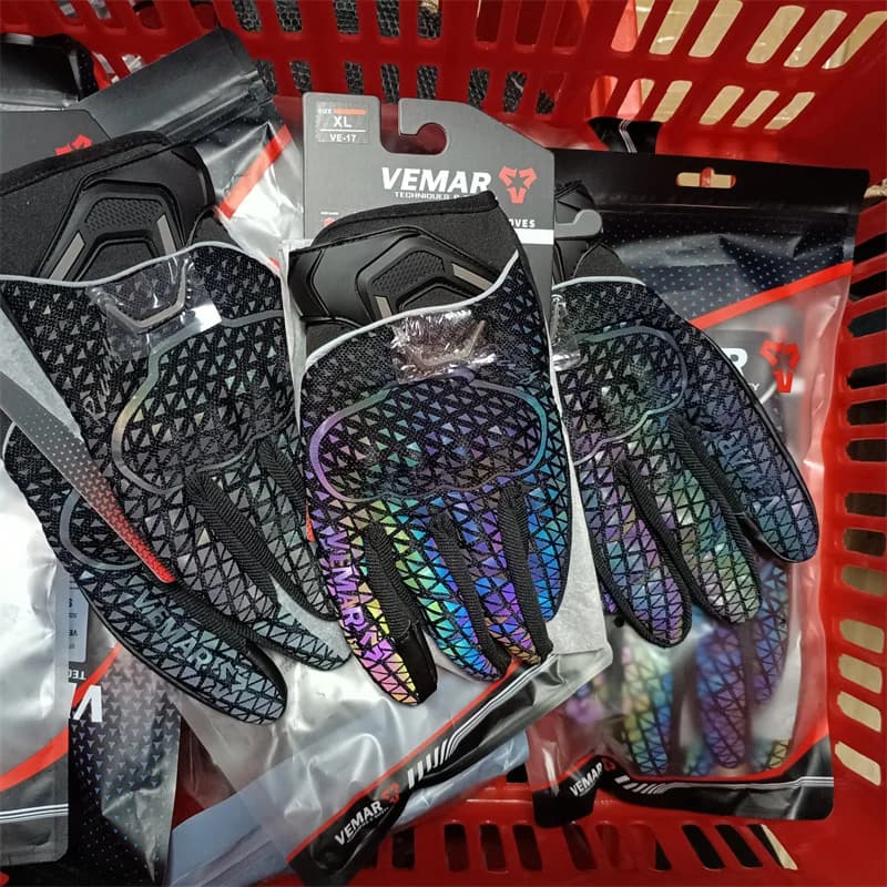 VEMAR Touchscreen Motorcycle Gloves Fashion Colorful Reflective Motocross Summer Cycling Gloves TPU Protective Moto Bike Gloves