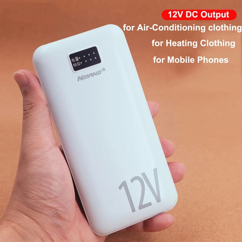 18000mAh Power Bank 12V DC Uscita Caricatore portatile Powerbank per iPhone Xiaomi Ventola di raffreddamento Gilet riscaldato Giacca Batteria esterna