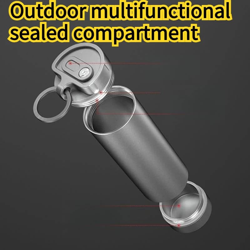 NEW Pure Titanium Portable Medicine Box Sealed Compartment First Aid Waterproof Household Flip Toothpick Tube Outdoor EDC Tool