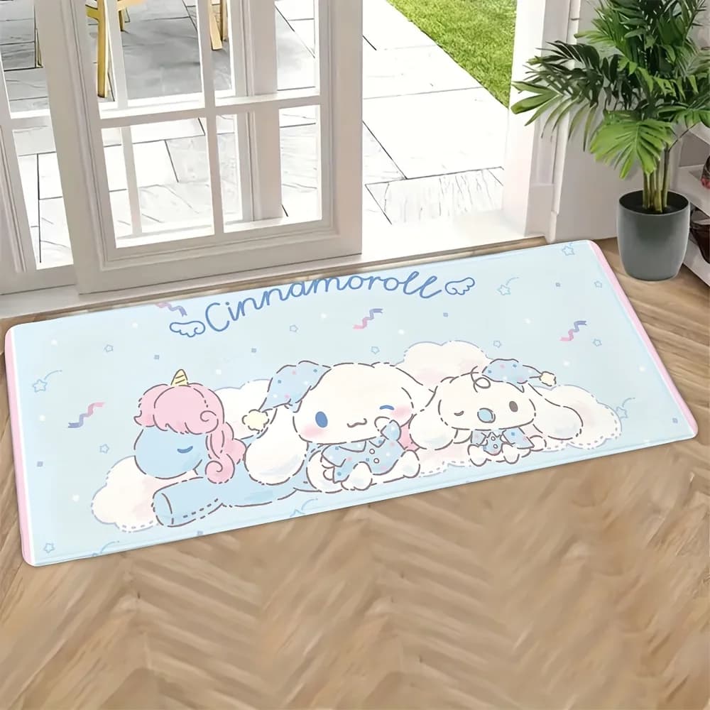 1 Pezzo Tappeto Carino Sanrio & Cinnamoroll Adatto per & - Tappetino Morbido Antiscivolo Lavabile, Cinnamoroll, Lavabile a Mano per Interni/Esterni