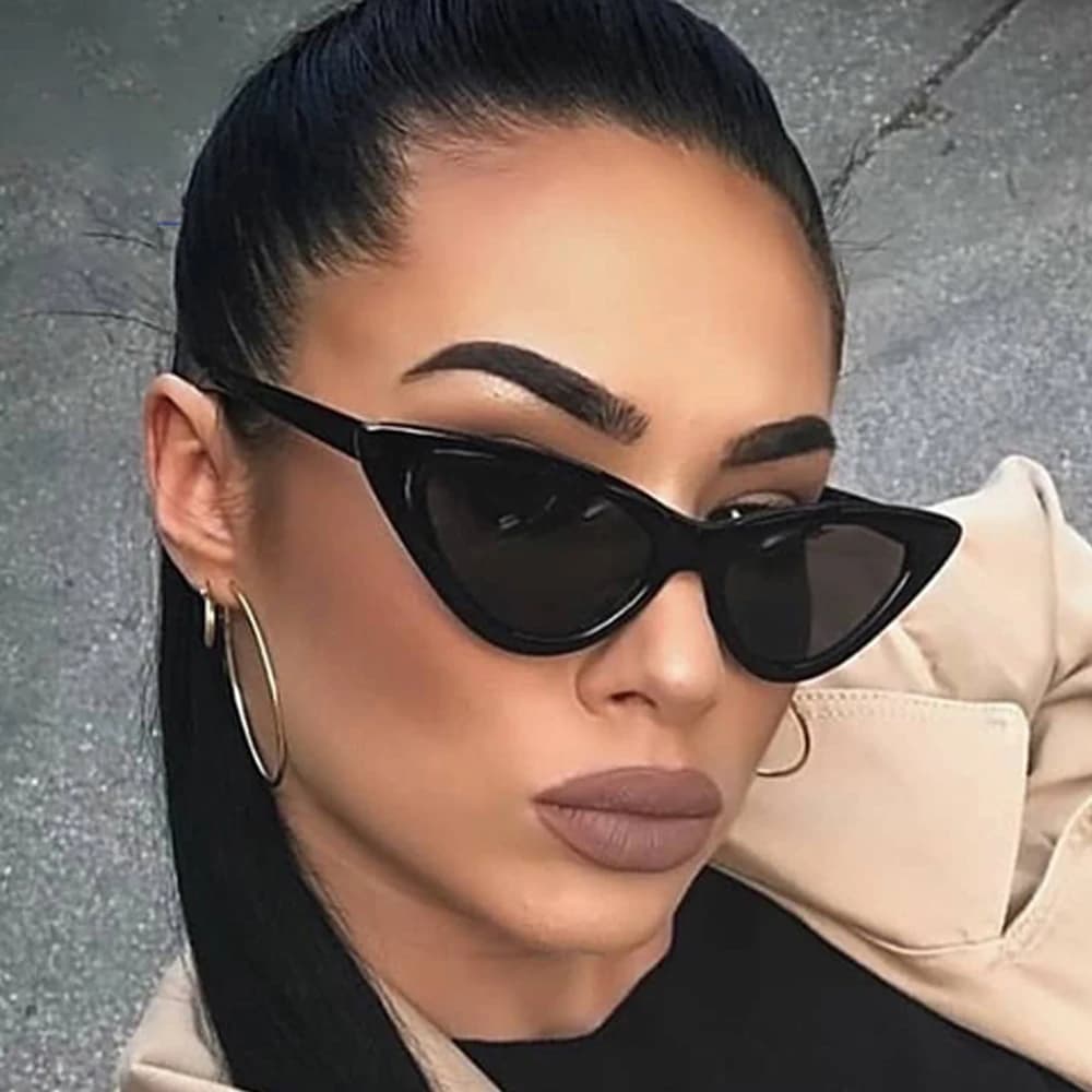 Occhiali da sole Sexy Cat Eye donna Designer di marca specchio triangolo nero occhiali da sole occhiali da sole femminili per occhiali da donna UV400
