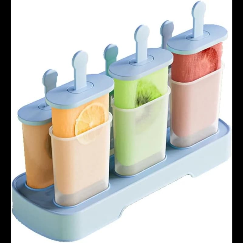 Set di stampi per ghiaccioli da 6 pezzi per ghiaccioli, senza BPA, stampi per ghiaccioli a rilascio facile, stampi per gelato fatti in casa (blu)