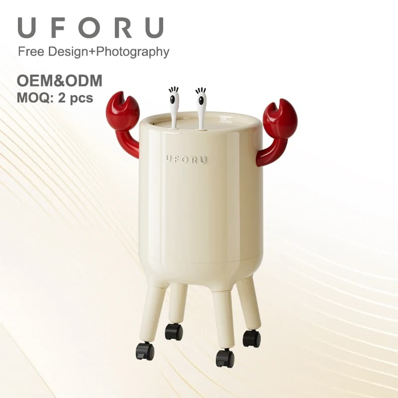 UFORU Cestino per Rifiuti a Doppia Parete con Rivestimento Nascosto, 360 ° Cestino per Rifiuti con Ruote e Coperchio a Molla per Camera da Letto, Soggiorno, Ufficio