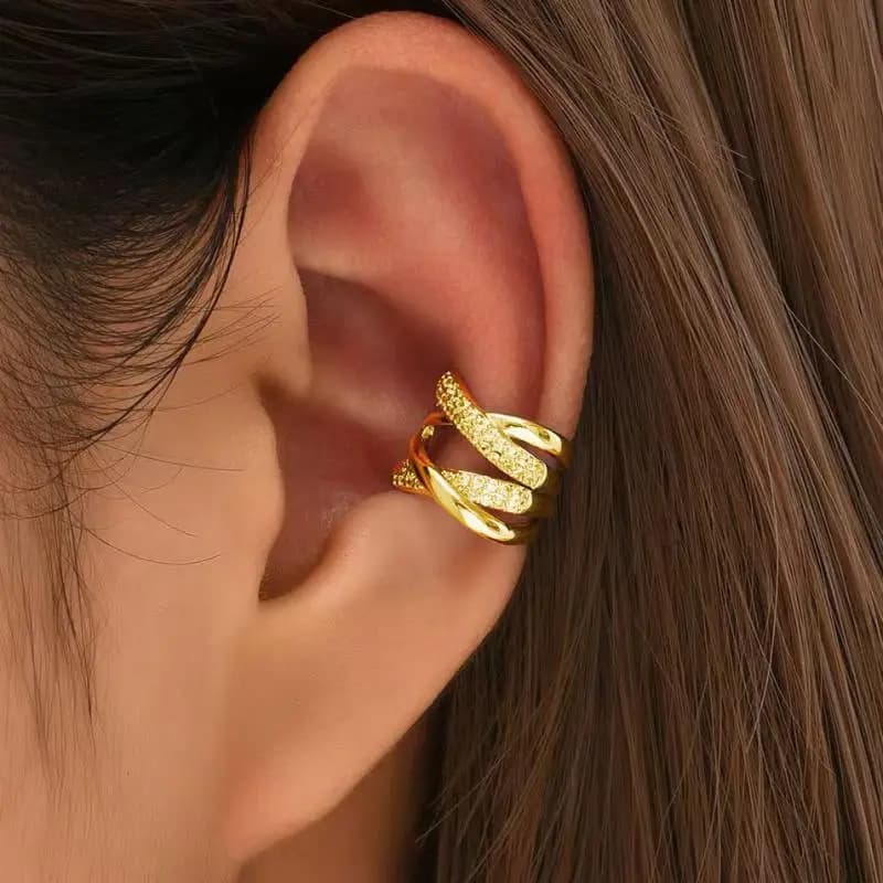 Orecchini a clip coreani punk in cristallo per donna senza foro, gioielli di tendenza 2026, nuovi orecchini finti, clip per l'orecchio, earcuff