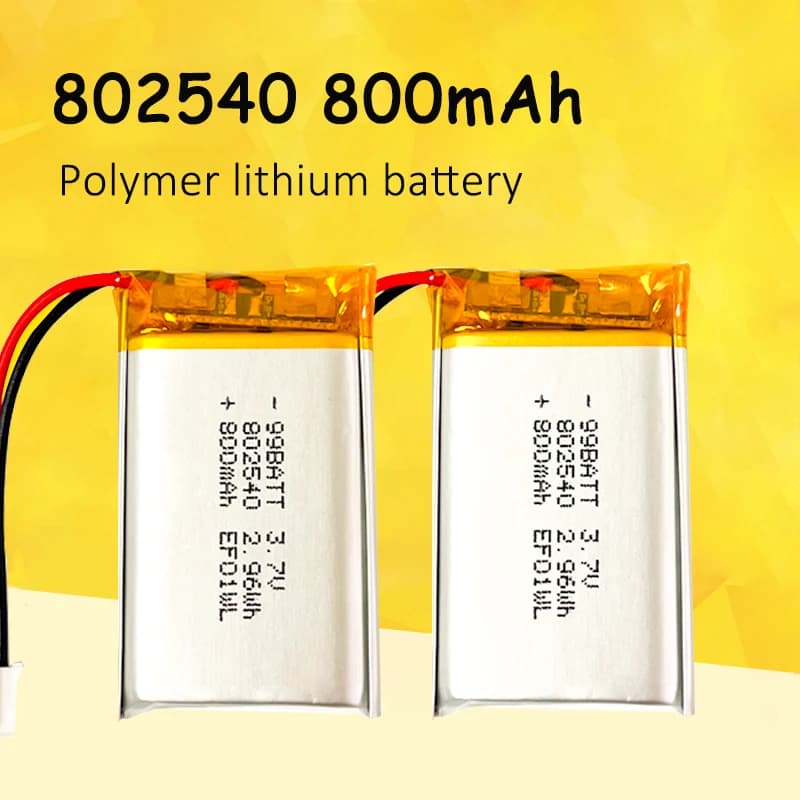 802540 Battery 3.7V 800mAh Polymer Lithium LiPo Rechargeable Batteria for Flashlight Remote Controller Handheld Fan Selfie Stick