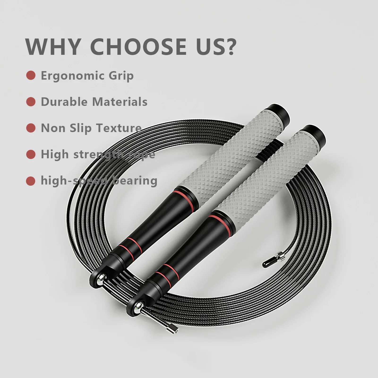 Silent Jumping Wheel MOGOLD | Thick Metal Bearings + Highly Elastic Steel Cable | Ergonomic | Adjustable | Bruciagrassi Pro-Home