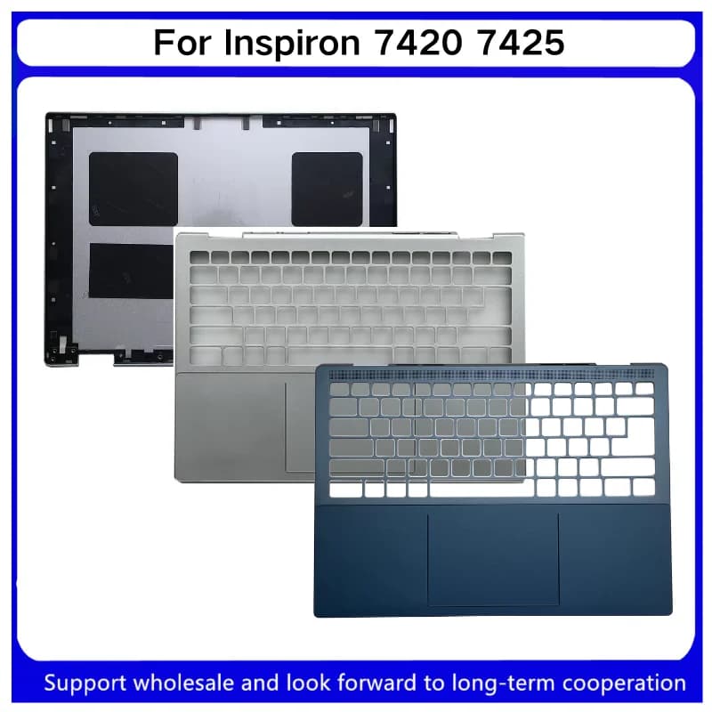 Nuovo Per DELL Inspiron 7420 7425 LCD Della Copertura Posteriore Argento 06XT2D 6XT2D LCD Cerniera Asse Dello Schermo 0RJ12D 0NDRPP Palmrest 09H2FF