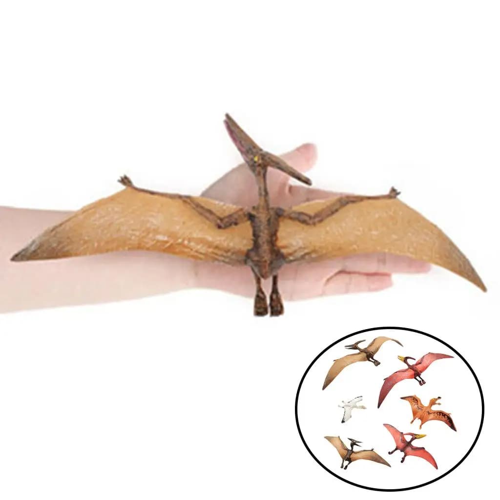 Set di 6 Modelli Realistici di Dinosauri Giurassici, Figure di Pterosauro, Giocattoli per Bambini, Educazione Scientifica, Decorazione Giungla