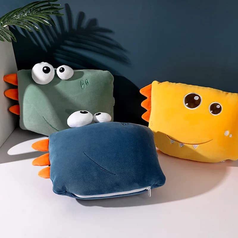 Il dinosauro creativo del cuscino a forma di U del fumetto trasforma il cuscino per il collo 2 in 1 cuscino per la testa dell'auto