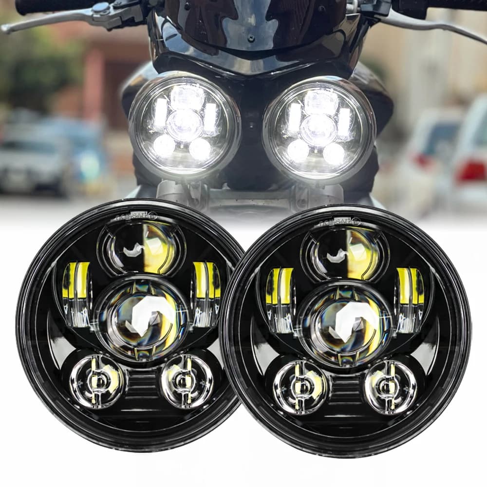 Per Iron 883 Dyna 2PCS Proiettore per fari a LED da 5,75 pollici per Triumph Rocket iii 3 e Speed Triple & Street Triple 5 3/4 "Faro