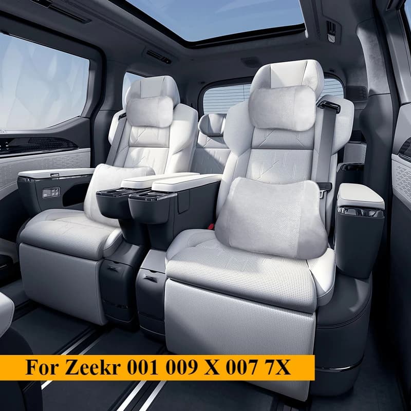 Per Geely Zeekr 001 009 X 007 7X 2022 2023 2024 EV Pelle Scamosciata Auto Supporto Lombare Poggiatesta Vita Collo Cuscino Auto Cuscino del Sedile