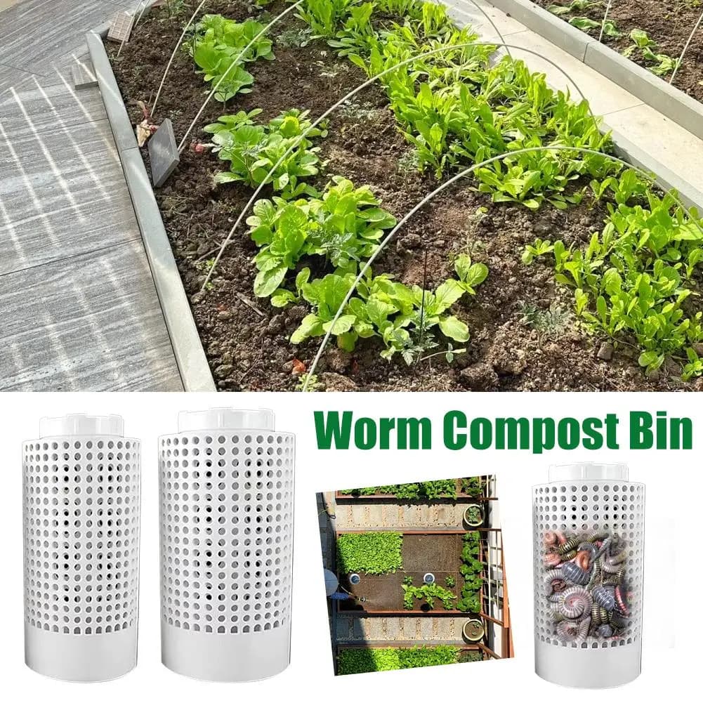 Composto per insetti interrati Kit per bidoni per compost per vermi sotterranei all'aperto Kit per bidoni per compost per fattoria per letti di fiori rialzati domestici Taglia S/L