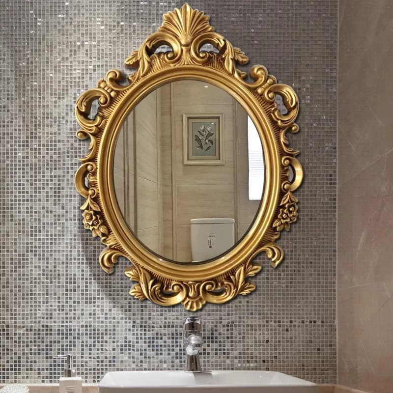 Specchio da bagno ovale europeo Vanity Hotel Beauty Salon Decor Specchio da parete impermeabile mobili da bagno di lusso