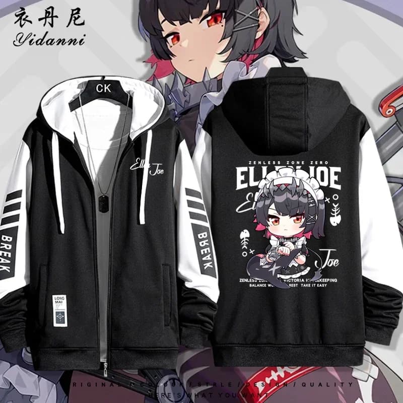 2025 NEW gAME Zenless Zone Zero Ellen Joe Long Sleeve Jacket Zipper Hoodie Women Men Fashion Hooded Spring Autumn Couple Gift