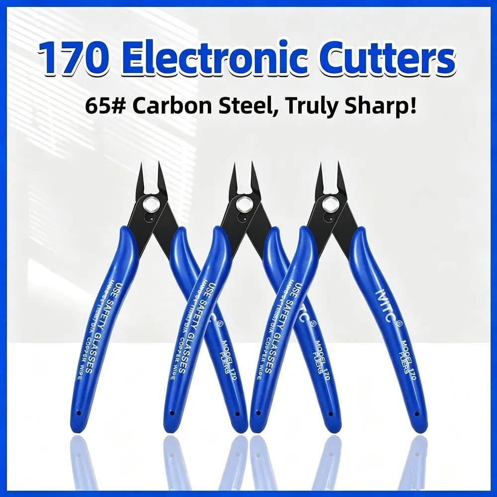 170 Diagonal Pliers Tool Scissors Electrical Wire Cable Cutters Carbon Wire Snips Steel Pliers For DIY Electronics Soft Copper