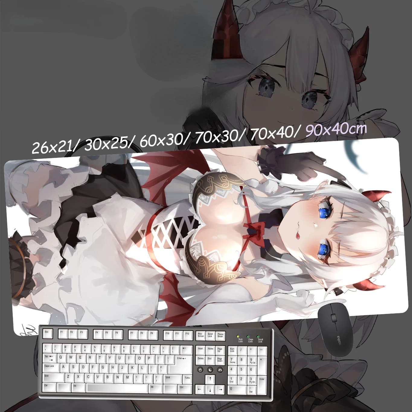 Anime Custom Design XXL Mouse Pad VShojo Veibae Vtuber Maid Succubus Gamer Sexy Girl Large Desk Mat accessori per giochi per Computer